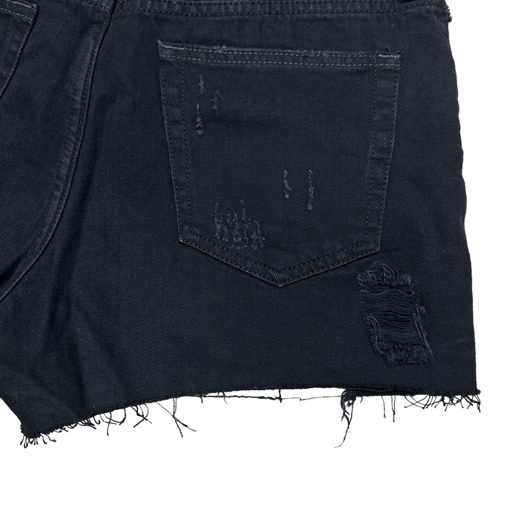 We The Free Sofia Black Distressed Denim Jean Shorts Mid Rise Frayed Hems Sz 29 - Picture 10 of 14